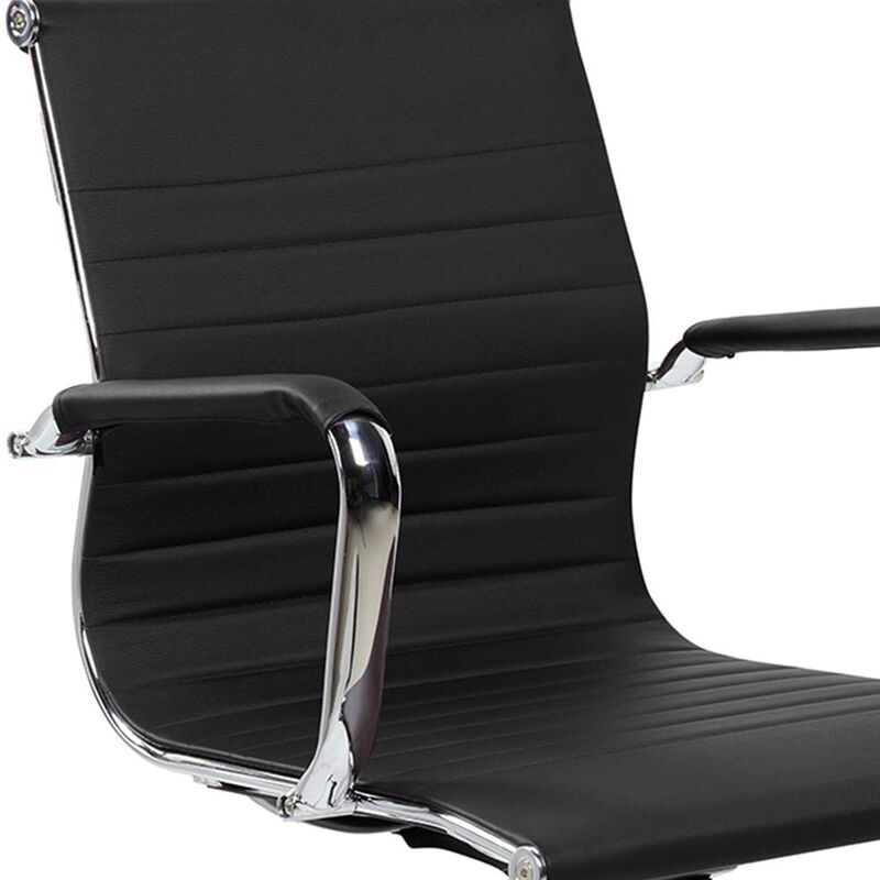 Techni Mobili Modern Medium Back Executive Office Chair. Color: Black