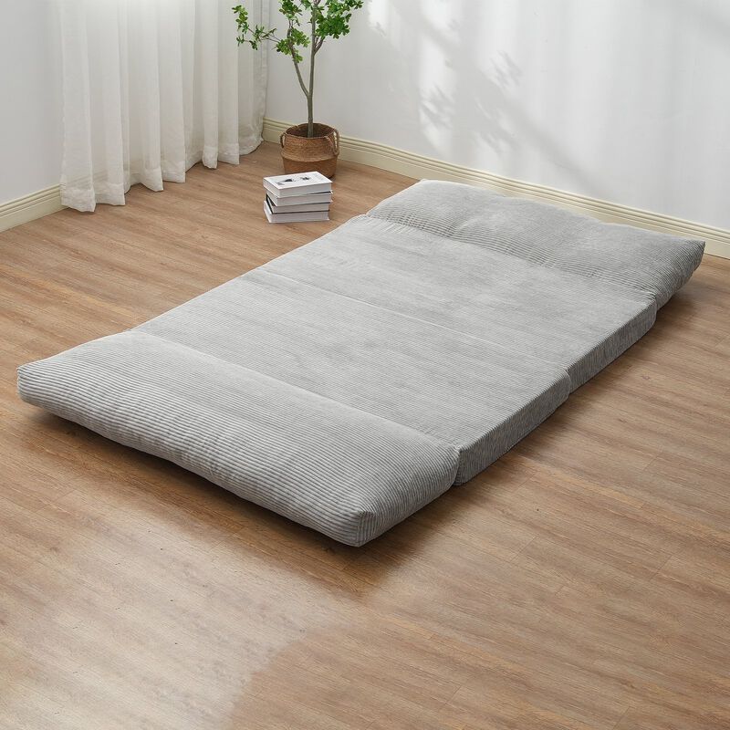Foldable Sofa Bed 3-in-1 Couch Sleeper Chair with High Density Memory Foam-Light Grey image number 1