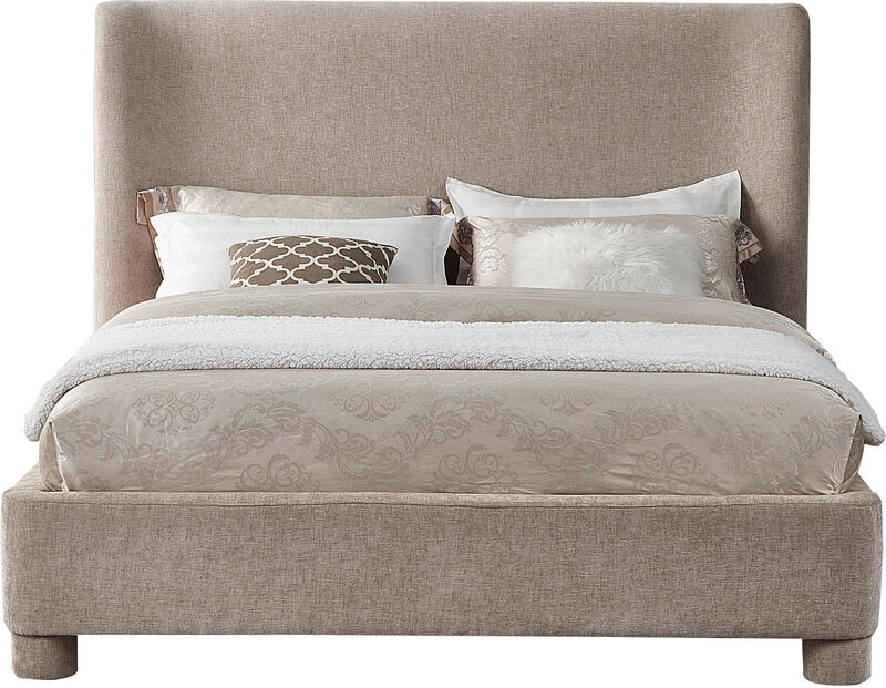 Meridian Furniture Penny Beige Chenille Fabric King Bed