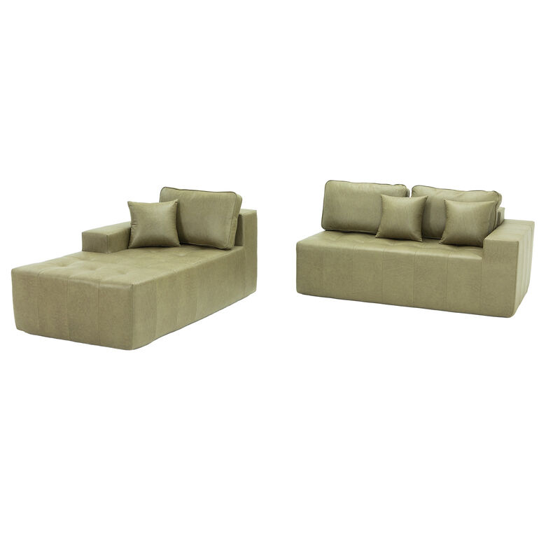 Lubcle Faux Leather Compression Sofa image number 5