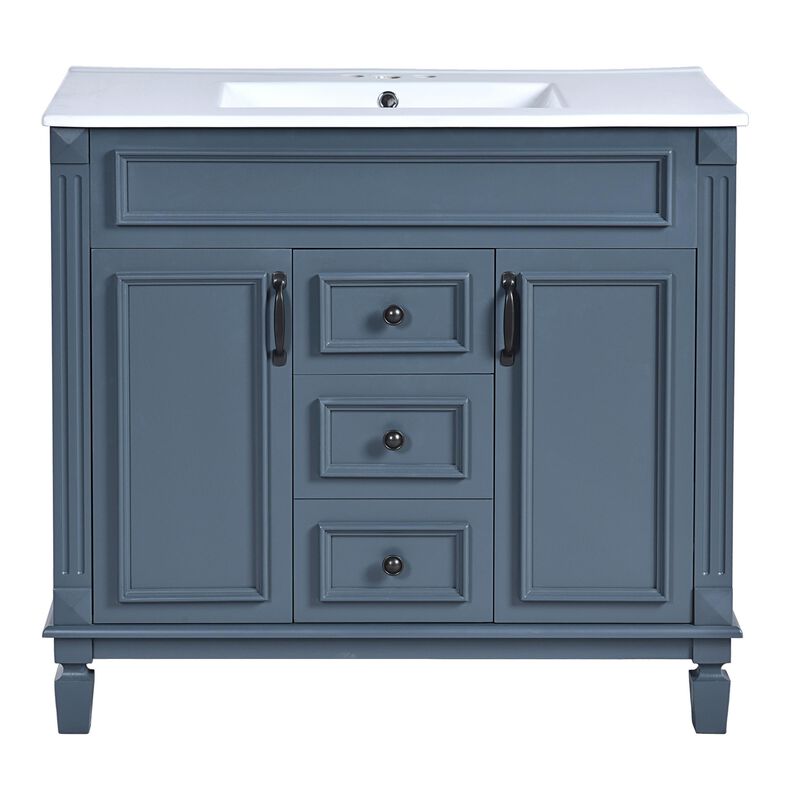 36 in. W Modern Bathroom Vanity with Sink and Top, 2 Soft-Close Doors and Storage Cabinet image number 0