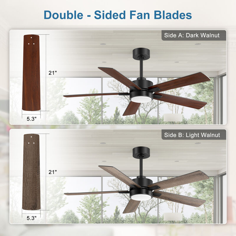 Breezary 52 in Ceiling Fan with Light, Wood Grain Plywood Blades, Quiet DC Motor, Remote Control image number 5