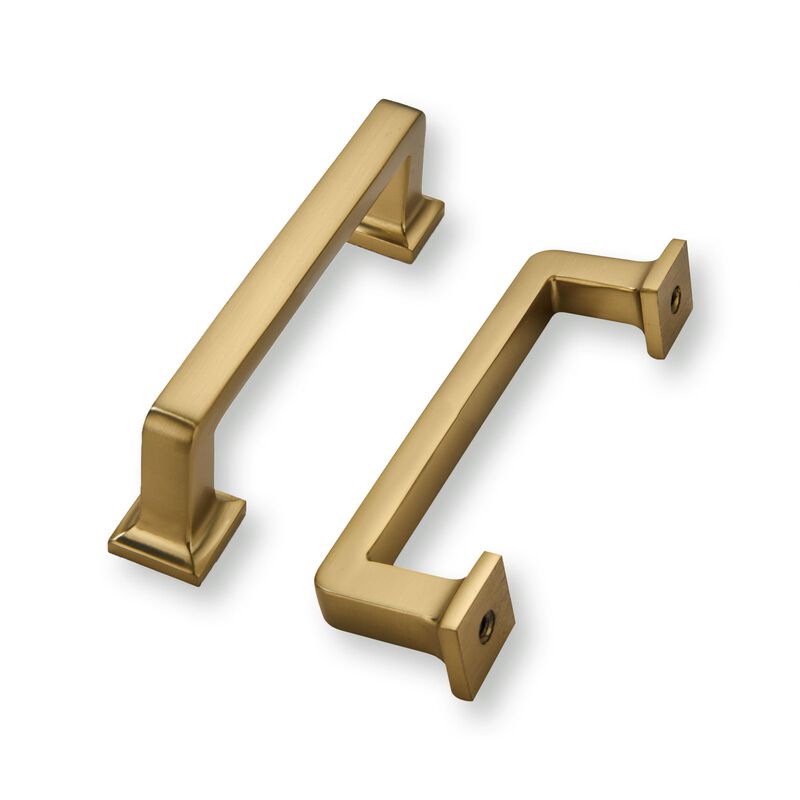 khtumeware 6 Pack Champagne Bronze Cabinet Pulls, 3 Inch(76mm) Hole Centers Antique Solid Satin Brass Cabinet Handles Kitchen Ha