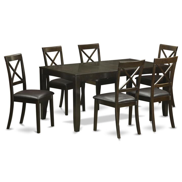 7 PC Dining room set for 6-Dining Table with Leaf and 6 Dining Chairs