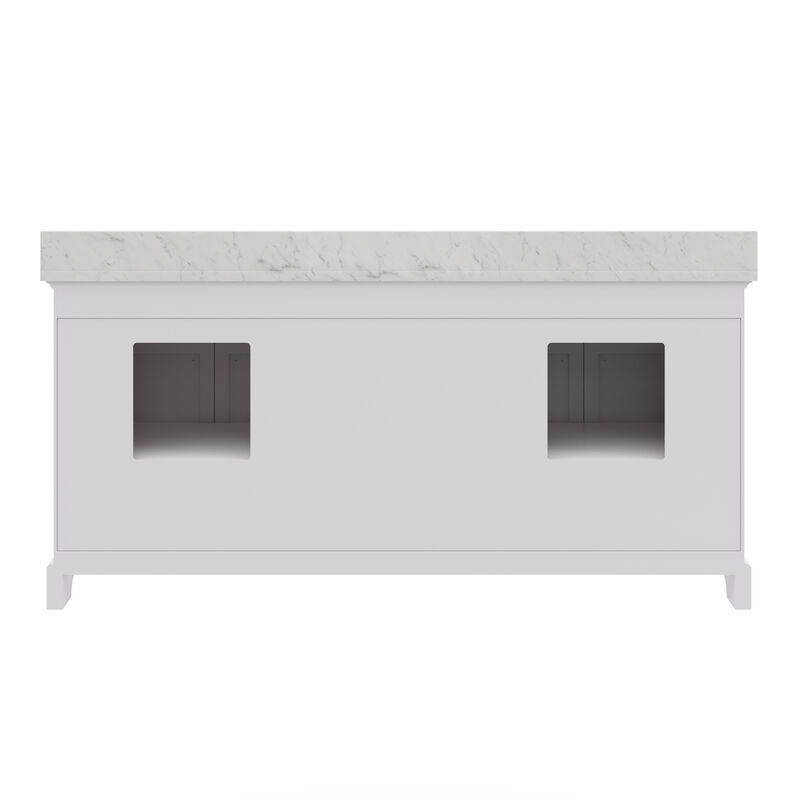 72 Inch Pure White Double Sink Bathroom Vanity From The Derby Collection