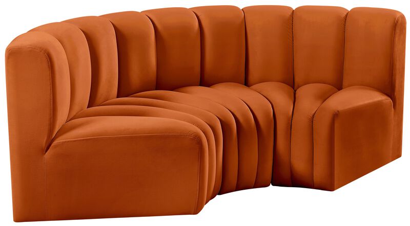 Meridian Furniture Arc Cognac Velvet Modular Sofa image number 4