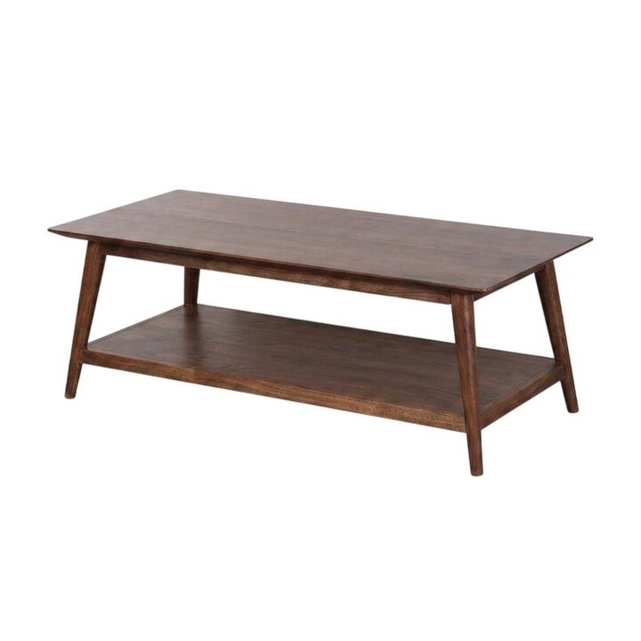 Starlight Canyon Home Solid Acacia Wood Coffee Table with Mid-Century Modern Style for Living Room