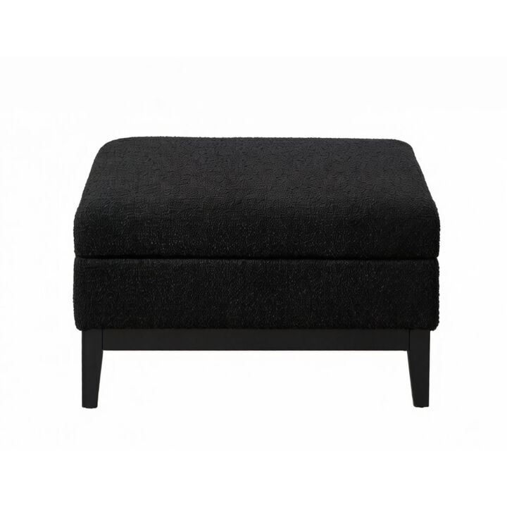 GOODSILO Upholstered Wood Base Storage Ottoman with Reversible Lid Coffee Table Foot Stool