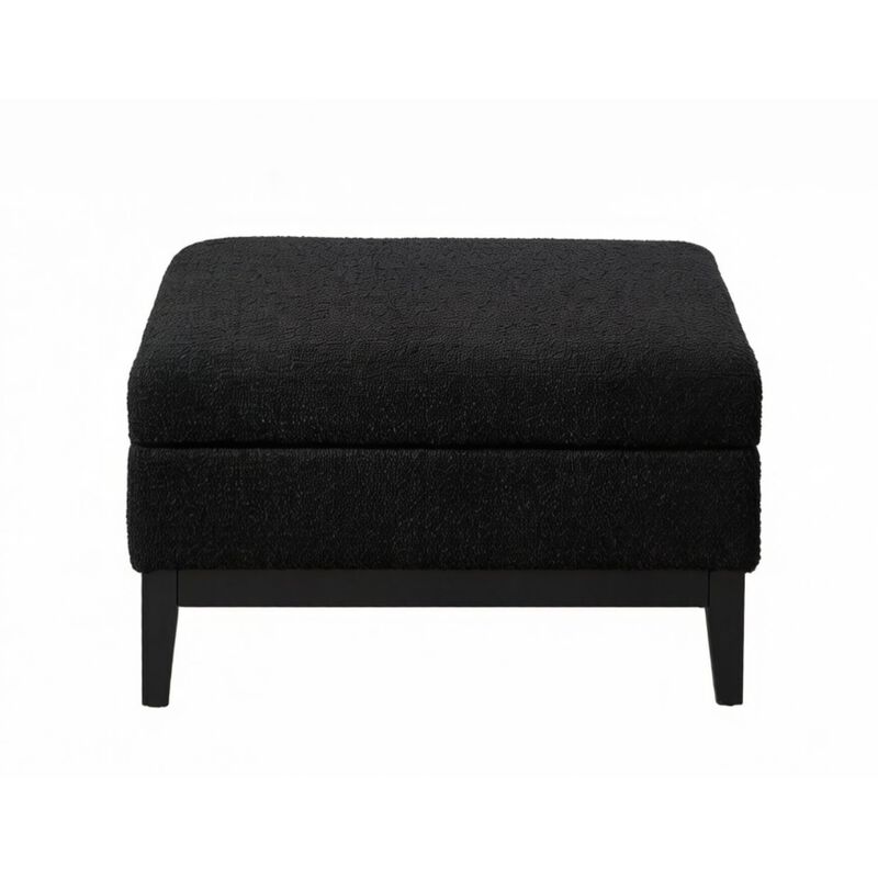 GOODSILO Upholstered Wood Base Storage Ottoman with Reversible Lid Coffee Table Foot Stool image number 0