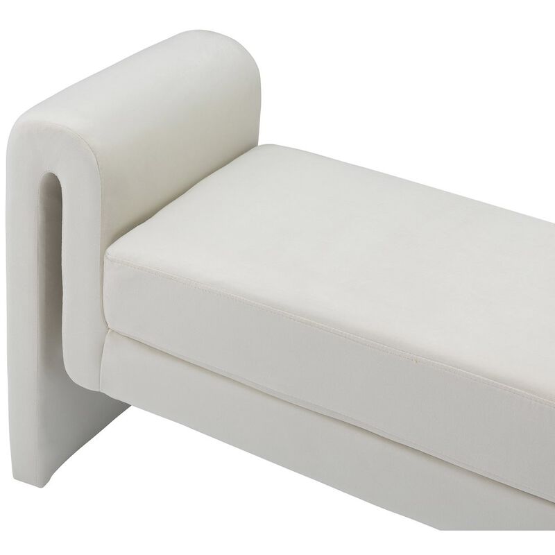 Meridian Furniture Sloan Cream Velvet Bench
