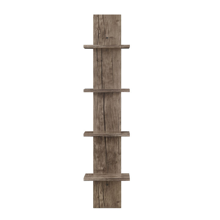 Arica Utility Column 4-Tier Spine Wall Shelves