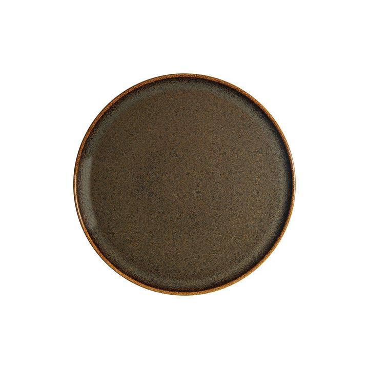 Tierra dia.12.75" Round Brown Porcelain Plate