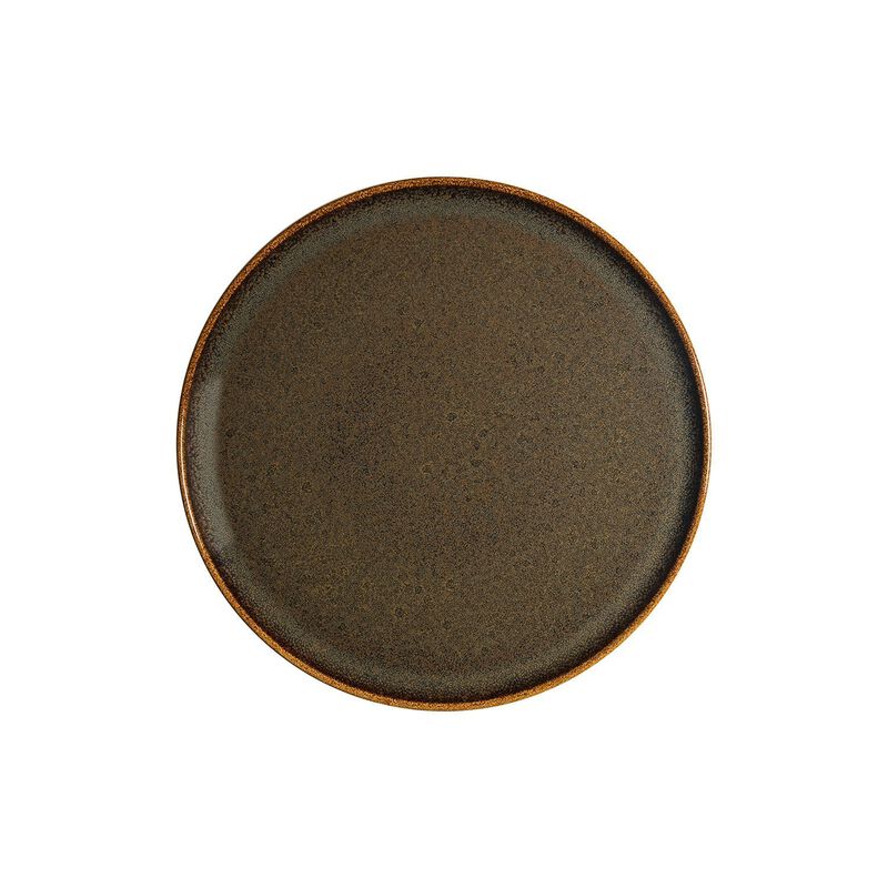 Tierra dia.12.75" Round Brown Porcelain Plate