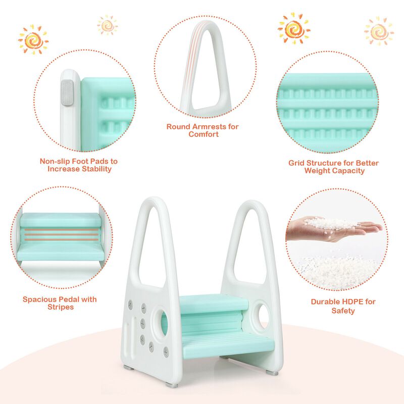 Armrest Step Stool for Toddlers and Toilet Training Aid