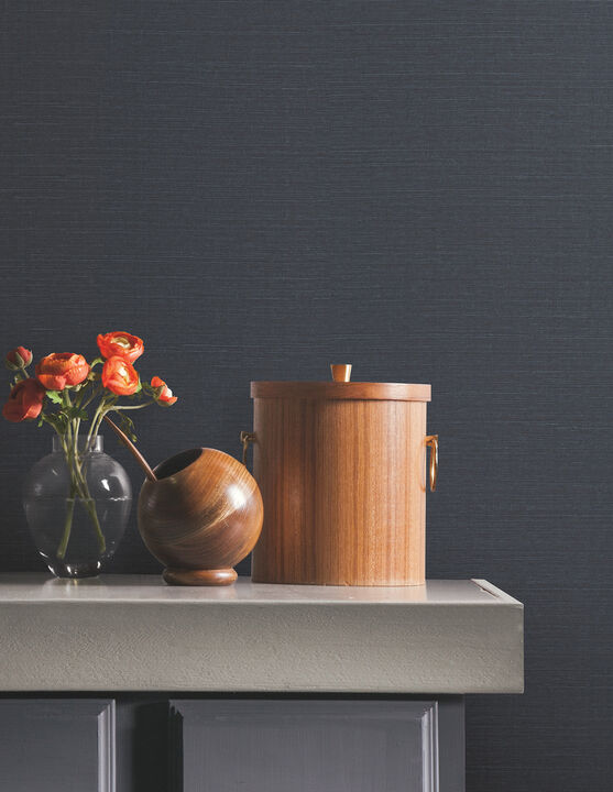 Natural Sisal Navy Peel & Stick Grasscloth Wallpaper (Set of 2)