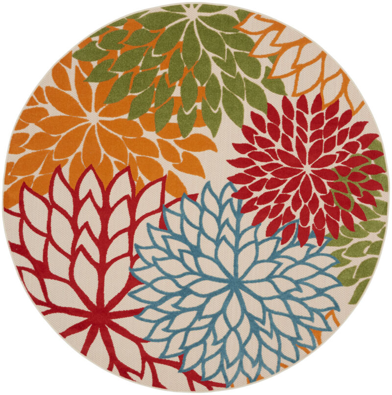 HomeRoots Round Indoor Outdoor Area Rug image number 0