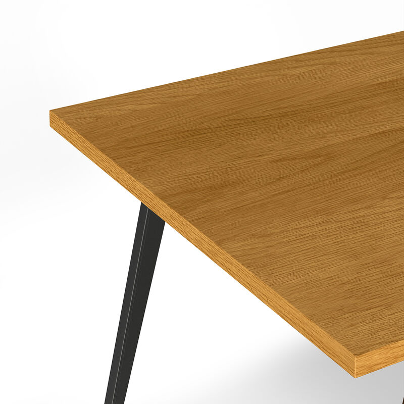 Lowry 66 inch x 40 inch Rectangle Modern Industrial Dining Table in Oak Veneer