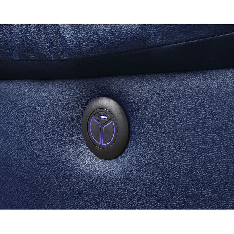 Zuriel Power Motion Sofa, Blue PU