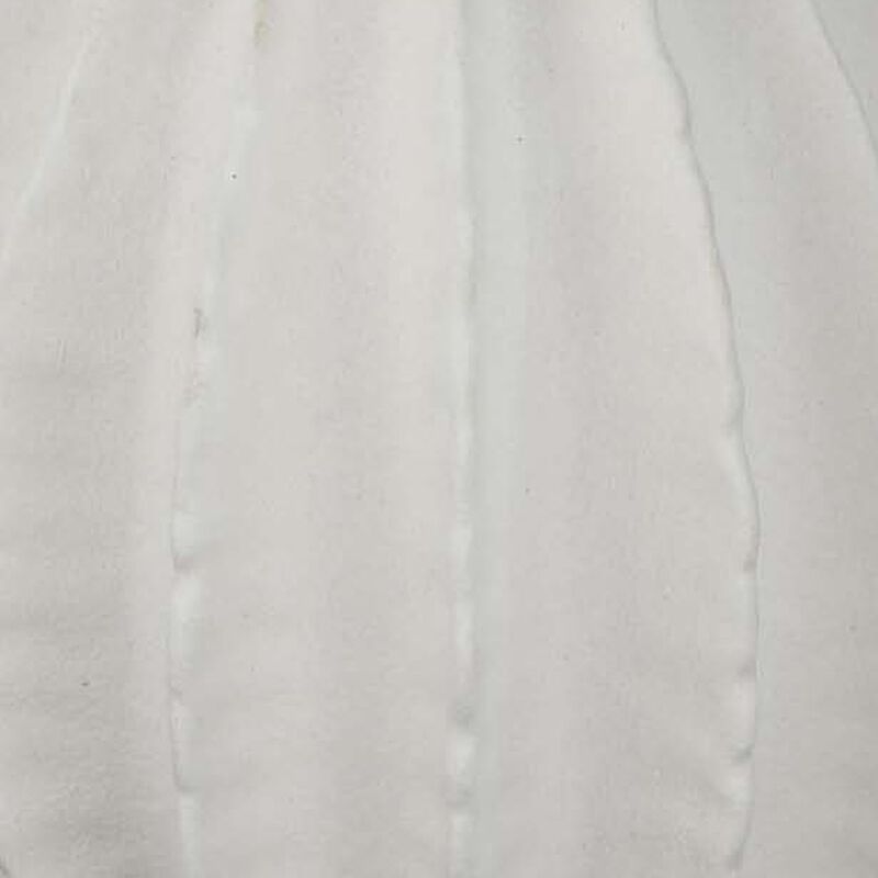 Velz Decorative Flower Vase, 12 Inch Round Shape, Matte White Ceramic