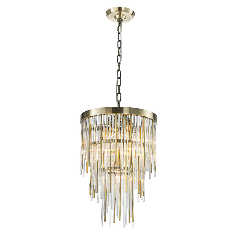 Antique Bronze Modern Glam Chandelier with Adjustable Drop Tiered Pendant for Dining Room or Foyer image number 0