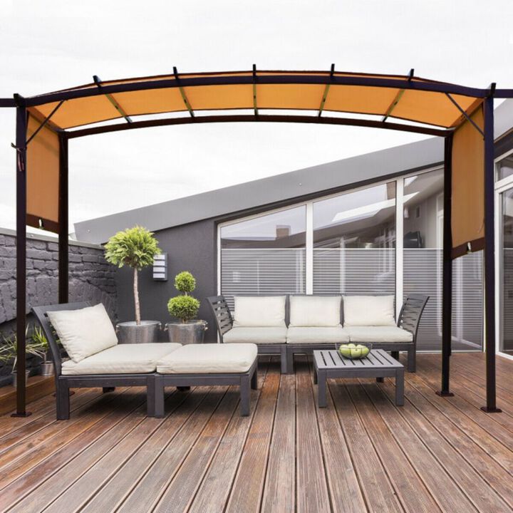 Outdoor Pergola Gazebo with Retractable Canopy Shades