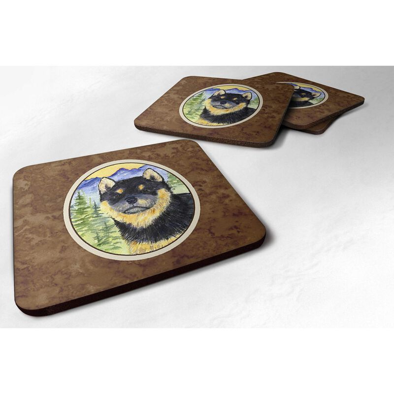 Caroline's Treasures SS8274FC Shiba Inu Foam Coasters (Set of 4), 3.5 H x 3.5 W, Multicolor image number 0