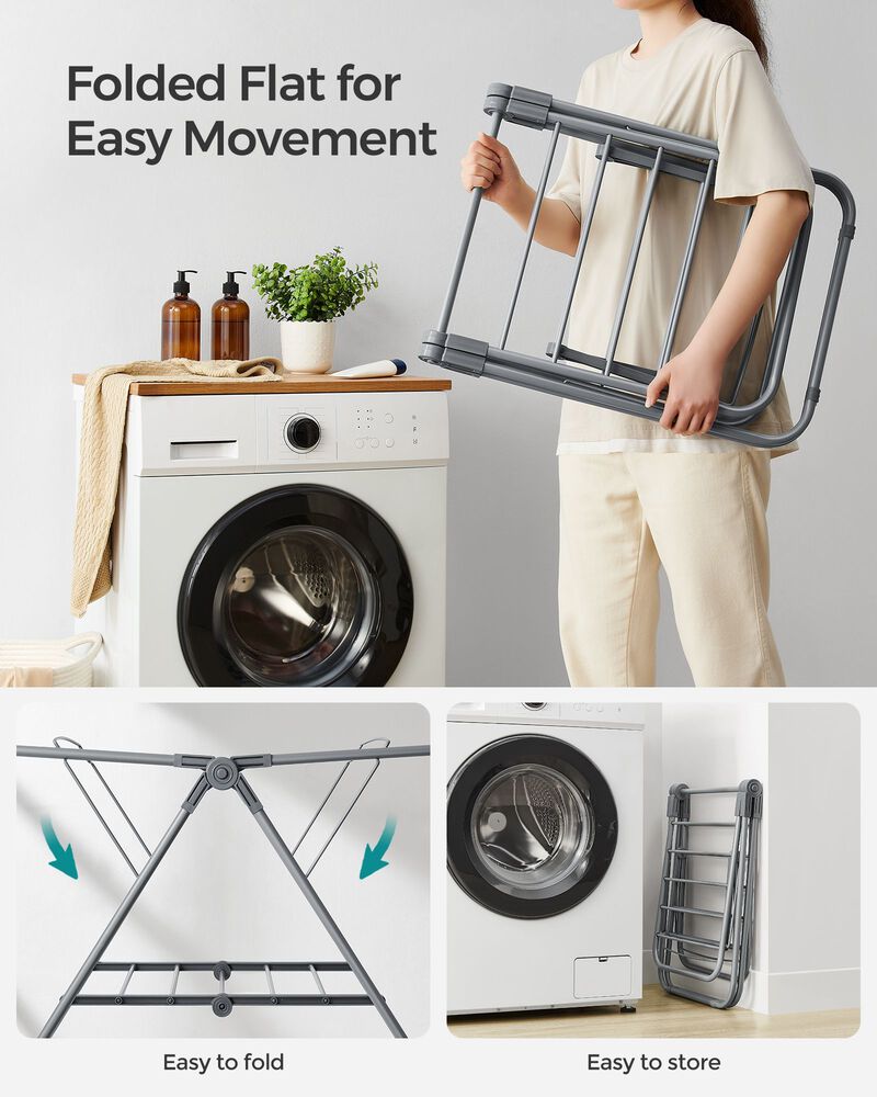 Small Foldable 2-Level Clothes Drying Rack