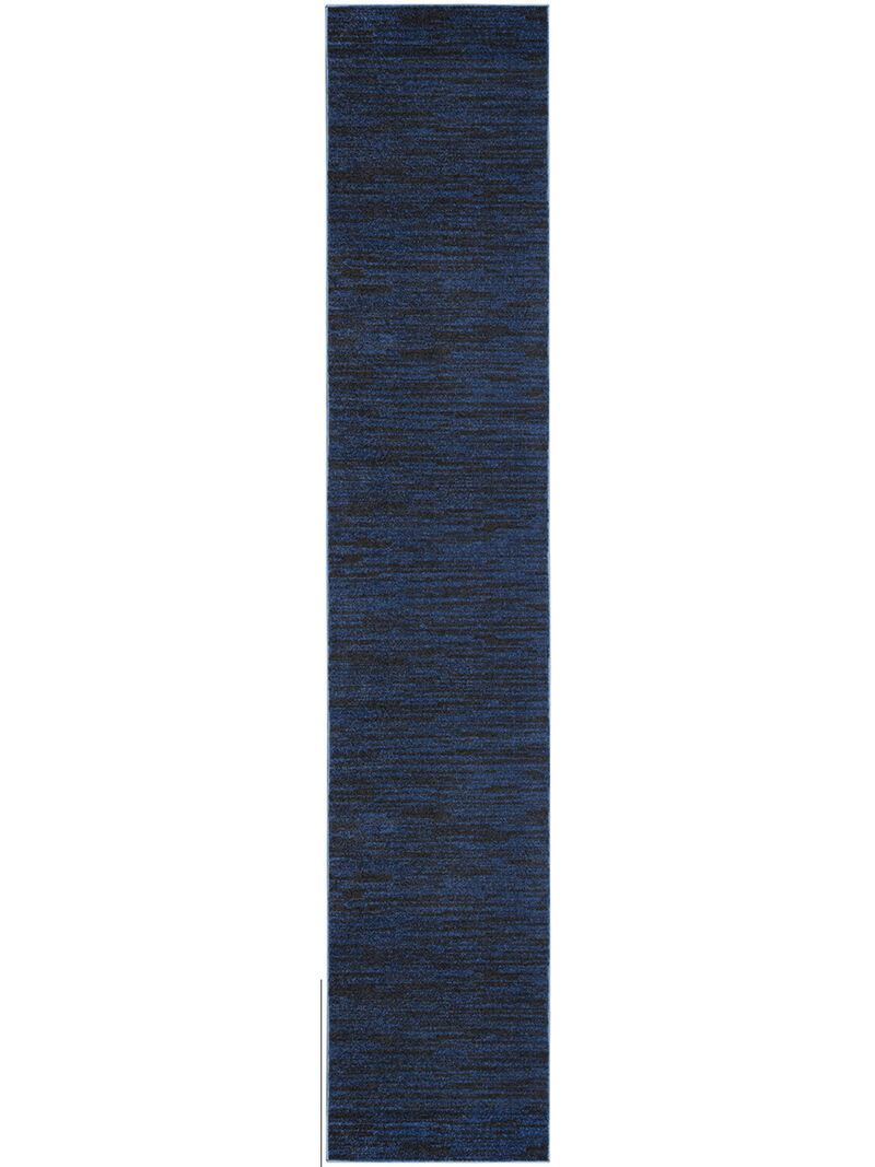 Nourison Essentials NRE01 Midnight Blue 2'2" x 16' Rug image number 0