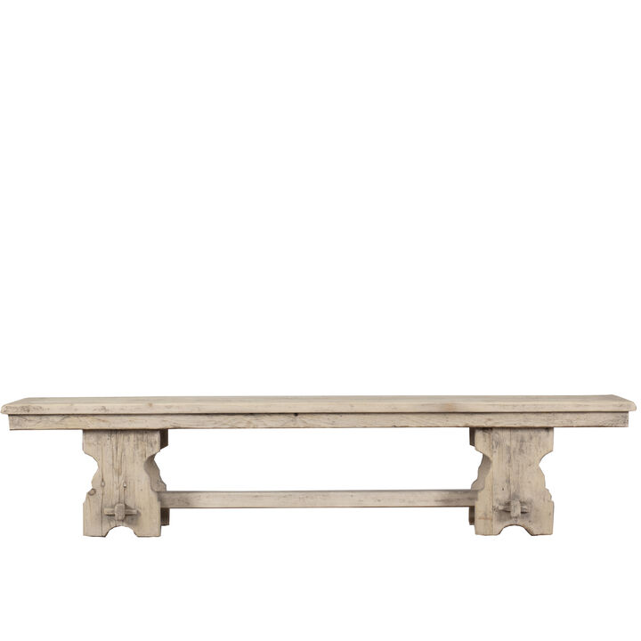 Solid Elm Bench in Weathered Natural