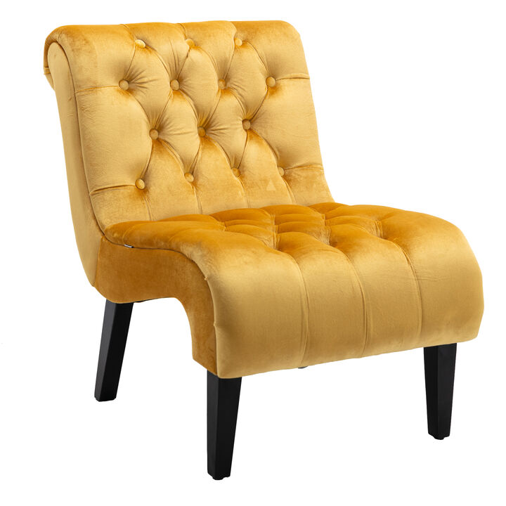 Merax Modern Velvet Armless Accent Chair