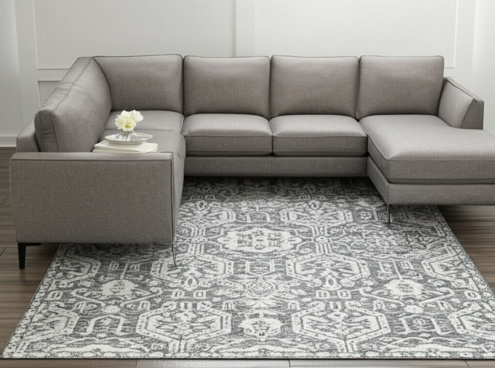 HomeRoots Geometric Hand Tufted Area Rug