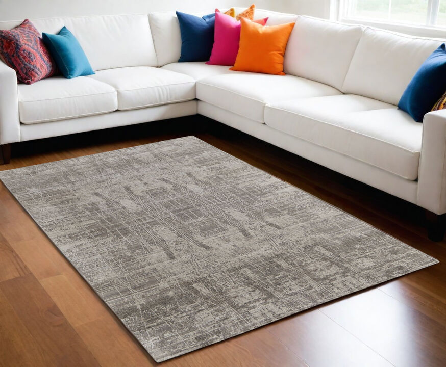 Abstract Hand Woven Worn Faded Area Rug
