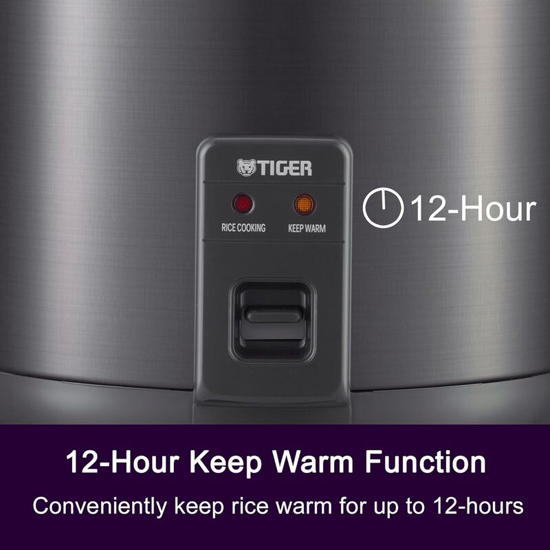 Tiger Rice Cooker with Non-Stick Inner Pot, Retractable Power Cord, and Keep Warm up to 12 hours image number 1