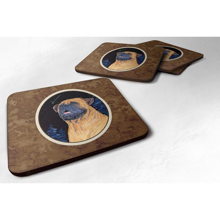 Caroline's Treasures SS8672FC Bullmastiff Foam Coasters (Set of 4), 3.5 H x 3.5 W, Multicolor