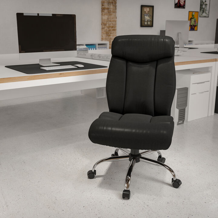 HERCULES Series Big & Tall 400 lb. Rated Black Fabric Executive Ergonomic Office Chair and Chrome Base