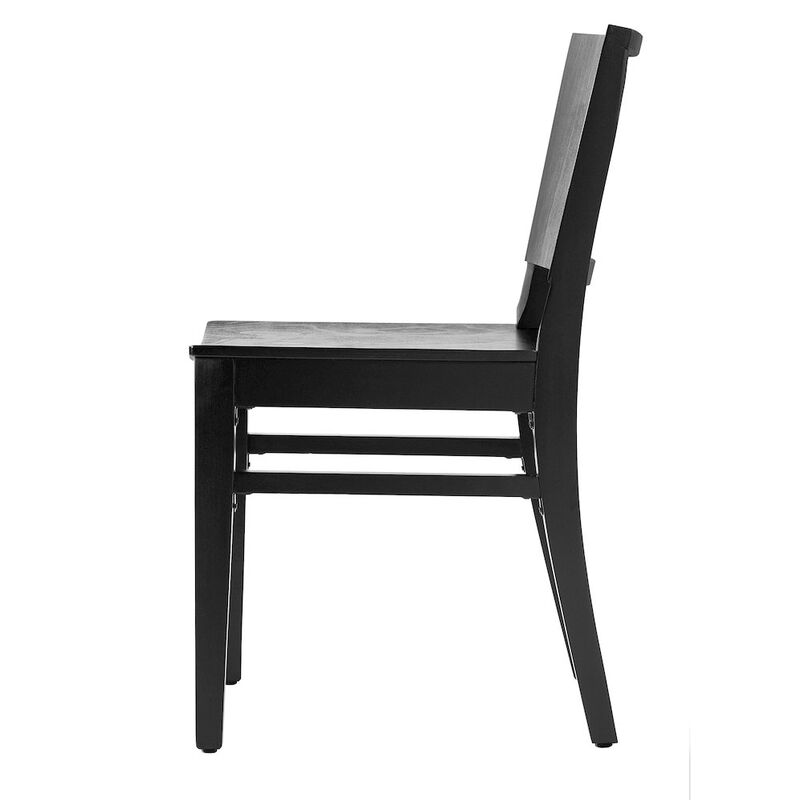 Flash Furniture Naples Solid Wood Dining Chair with Curved Backrest and Black Finish image number 4