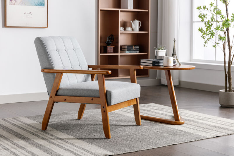 Streamdale Mid-Century Modern Leisure Chair with Wood Accents