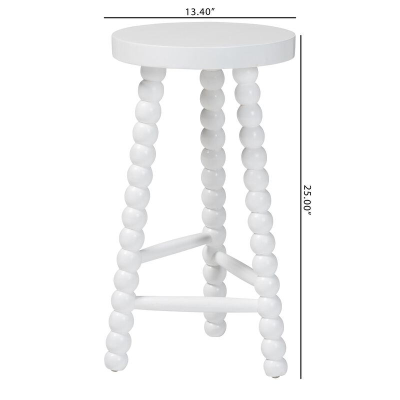 bali & pari David Acacia Wood Bobbin Counter Stool - Sculptural Backless Accent Stool for Kitchen Island or Lounge with Footrest image number 6