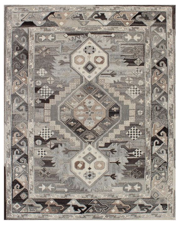 HomeRoots Southwestern Hand Tufted Non Skid Area Rug