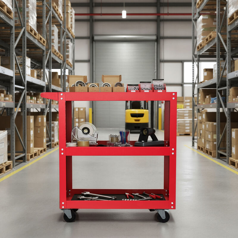 ELEMENT ACE Heavy Duty 3-Shelf Rolling Utility Service Cart with 200LBS Load Capacity, 360&deg; Swivel Wheels, Ergonomic Handle for Garage, Warehouse, Workshop Storage image number 8