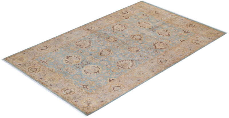 Mogul, One-of-a-Kind Hand-Knotted Area Rug  - Light Blue, 4' 7" x 7' 6" image number 8