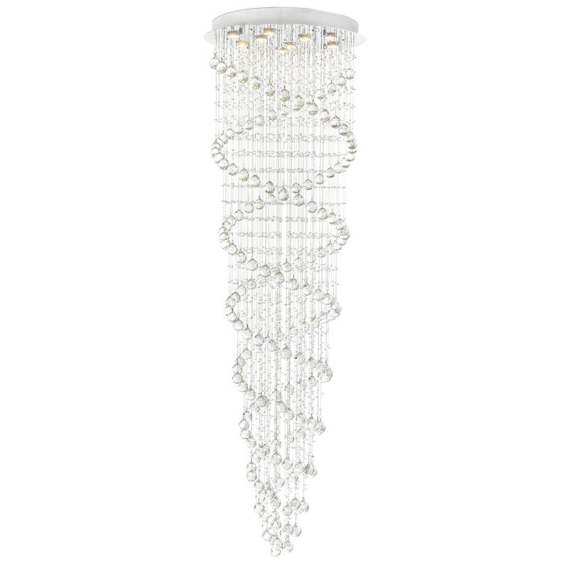 CWI Lighting Double Spiral 9 Light Flush Mount With Chrome Finish