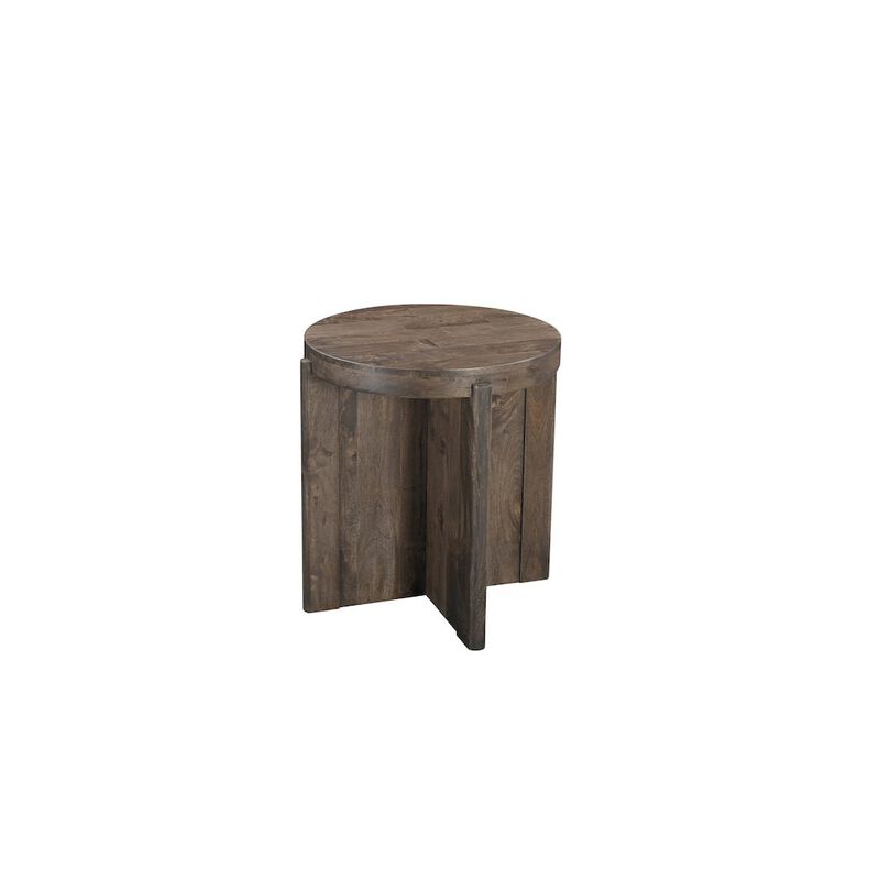 Taran Designs Adrien Round Solid Wood End Table