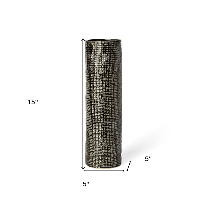 Modern Check Pattern Ceramic Vase for Dining Table or Entryway