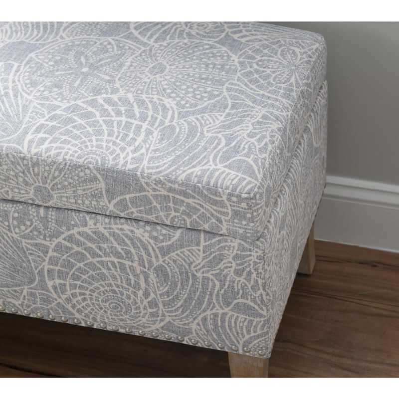 Linon Stephanie Upholstered Storage Ottoman, Stone image number 6