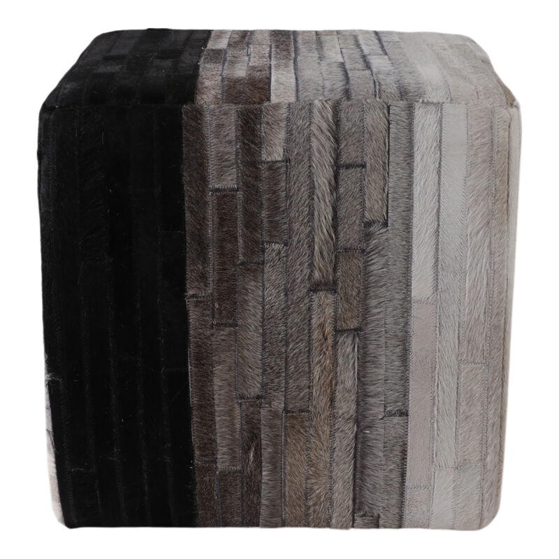 Hair On Hide Patchwork Ottoman image number 1