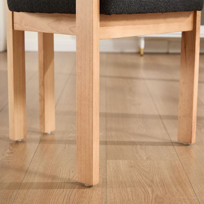 Modern Wooden Dining Chairs Set of 2, Upholstered Kitchen Chairs Dining Side Chairs image number 5