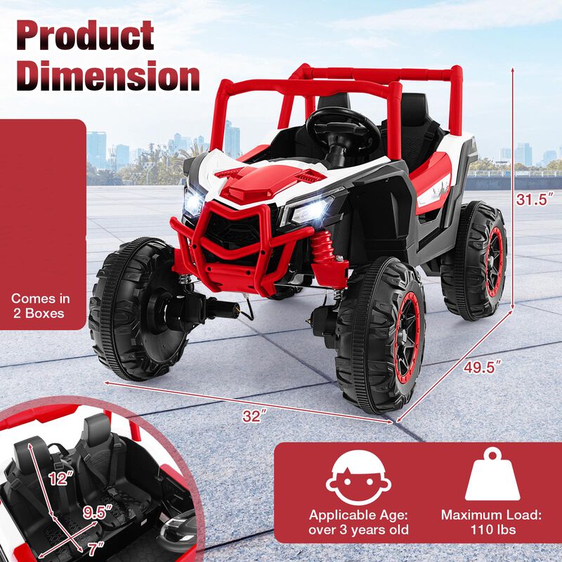 2 Seater Electric Ride On UTV for Kids with Remote Control for 3 Plus image number 2