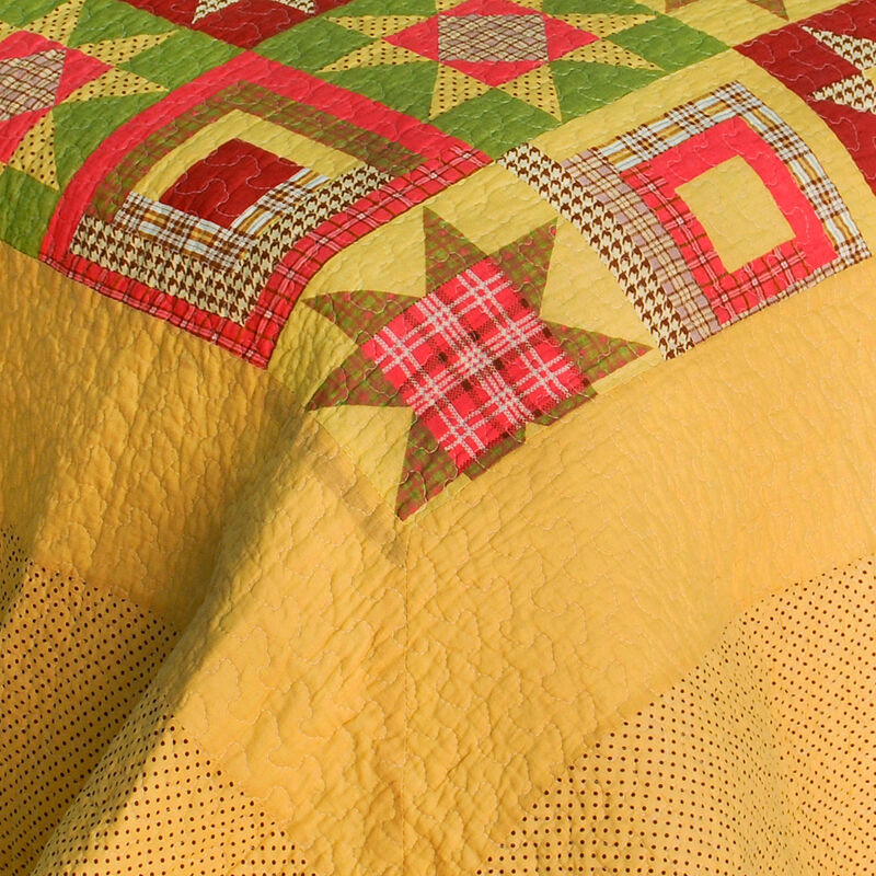 Twilight Time Queen Size Cotton Quilted Printed Quilt Bedding Set 3PC image number 2