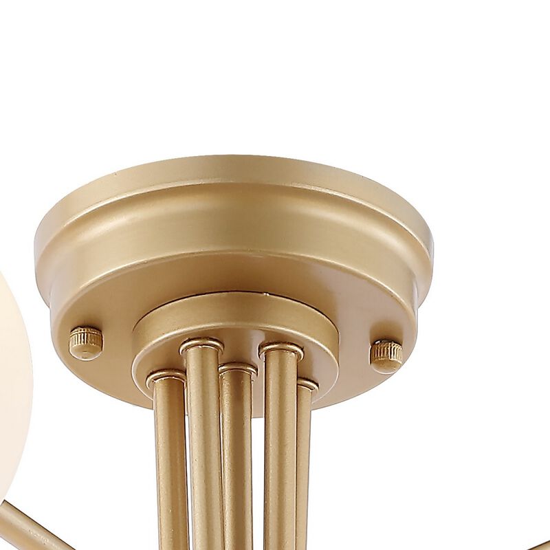 Olivier 6-Light Globe Modern Industrial Iron Bistro LED Semi Flush Mount